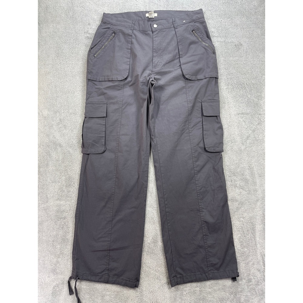 Rachel Paige Cargo Pants Women XL Gray Straight Leg Utility Gorpcore Stretch